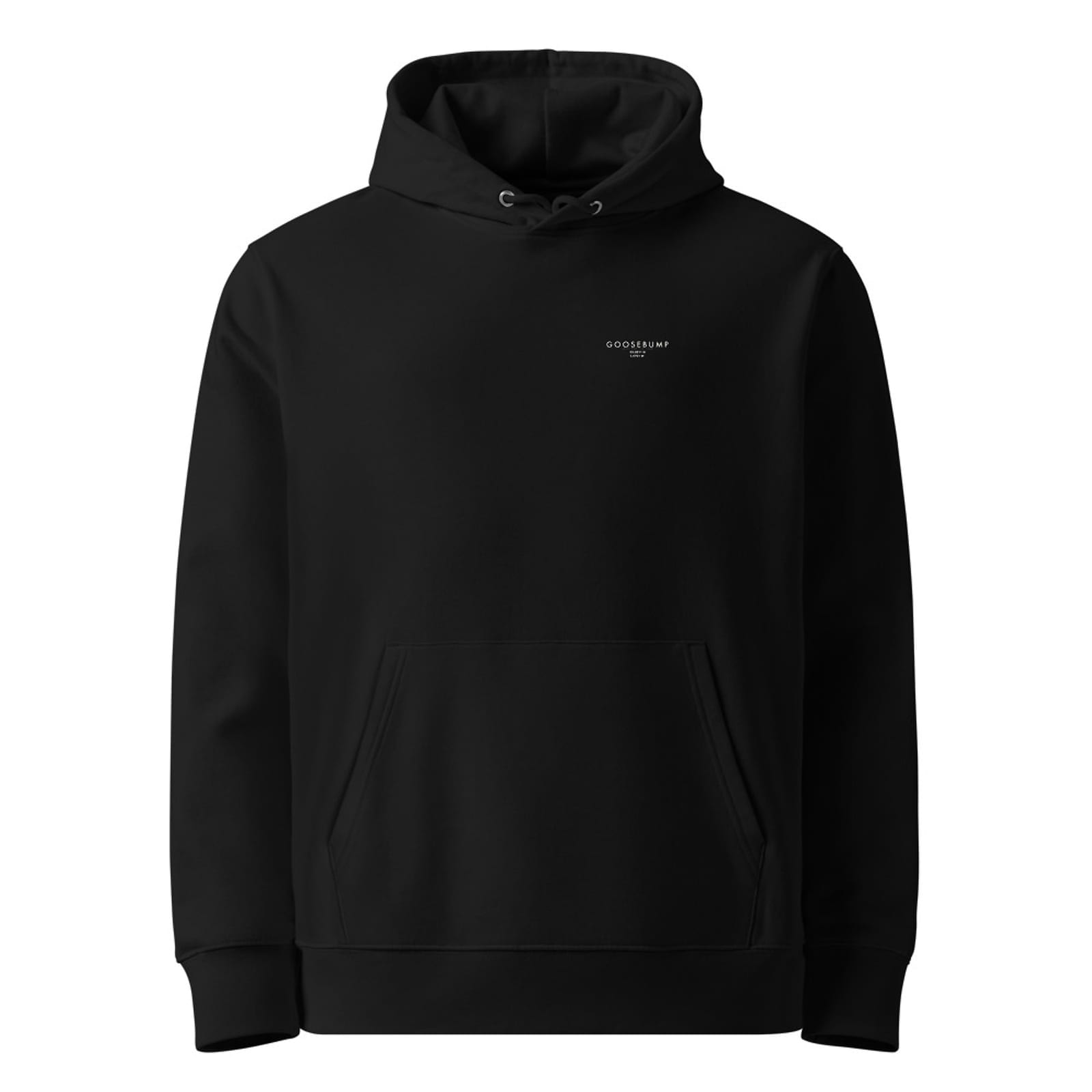 GOOSEBUMP cruiser hoodie in black, 350gsm organic cotton